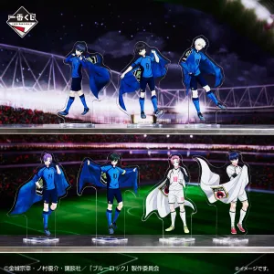 Award winning Bird Model ICHIBAN KUJI BLUE LOCK CHAIN OF ENTHUSIASM - G PRIZE ACRYLIC STAND - COMPLETE SET OF 7 TYPES