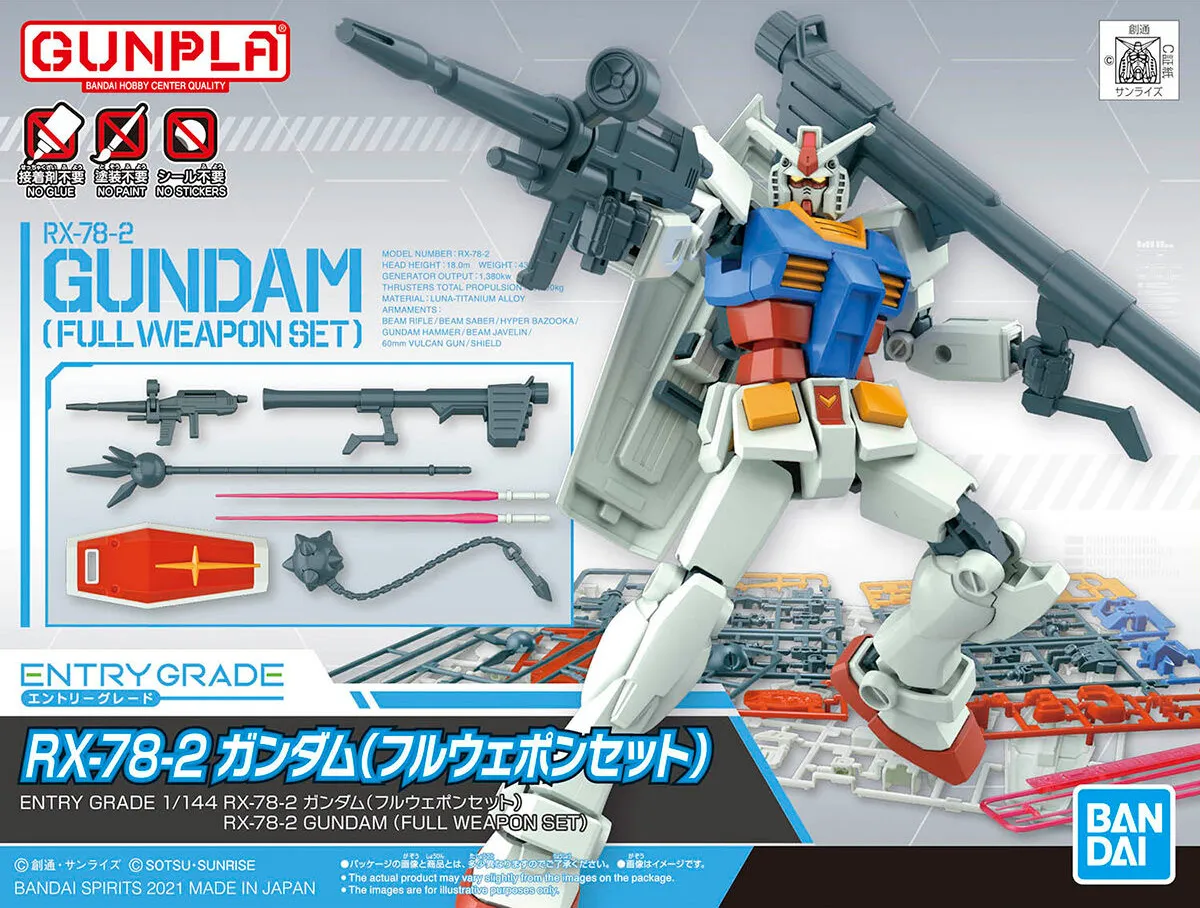 Gundam: RX-78-2 Gundam (Full Weapon Set) EG Model Desktop Toy