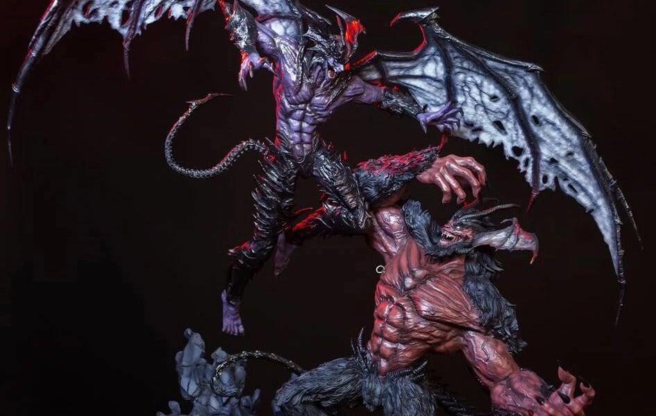 DEVILMAN Vs. AMON Elite Exclusive Statue by Figurama Sports Memorabilia