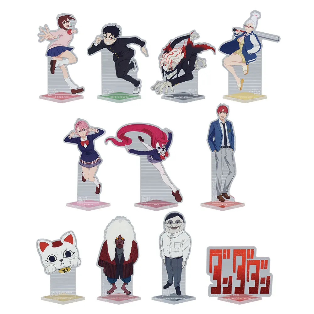Minimalist Design Display Case ICHIBAN KUJI MY DANDADAN - OCCULTIC BATTLE BEGINS ! - F PRIZE - ACRYLIC STAND Complete Set 11 Types