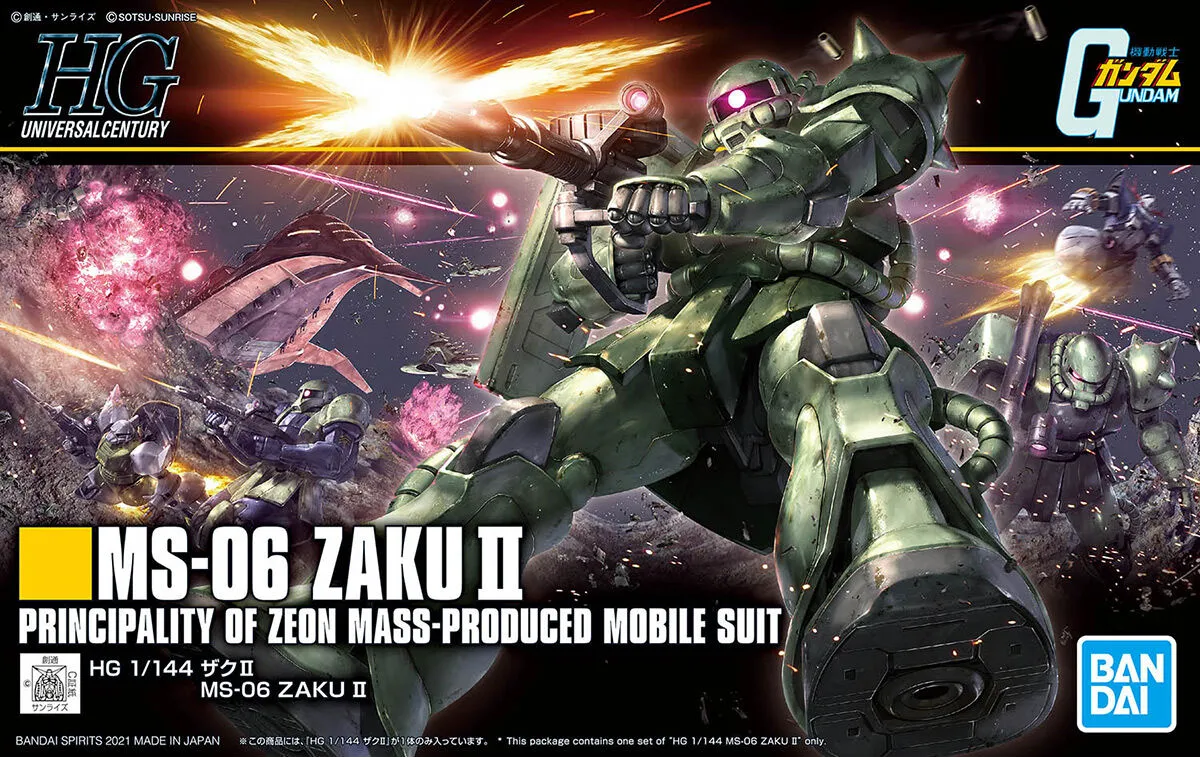 Gundam: Zaku II HG Model Ceiling Hung Superhero Pose