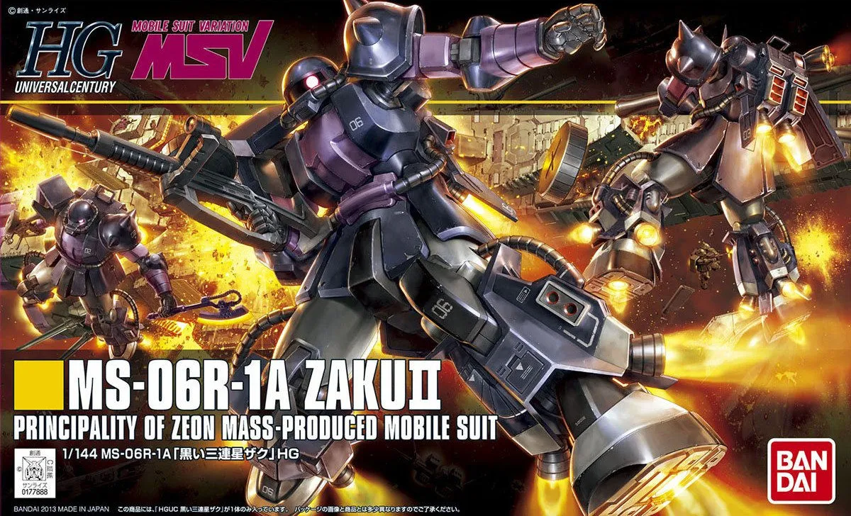 Gundam: Zaku II Black Tri-Stars HG Model Hero Figure