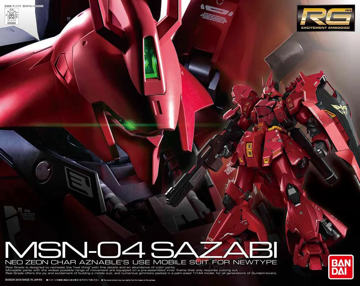 Gundam: Sazabi RG Model Silver Coated Display Figure