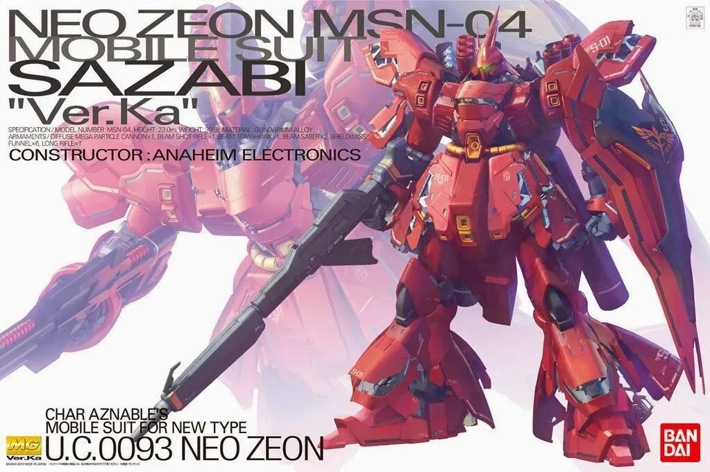 Gundam: Sazabi Ver. Ka MG Model Action figure Realistic Model