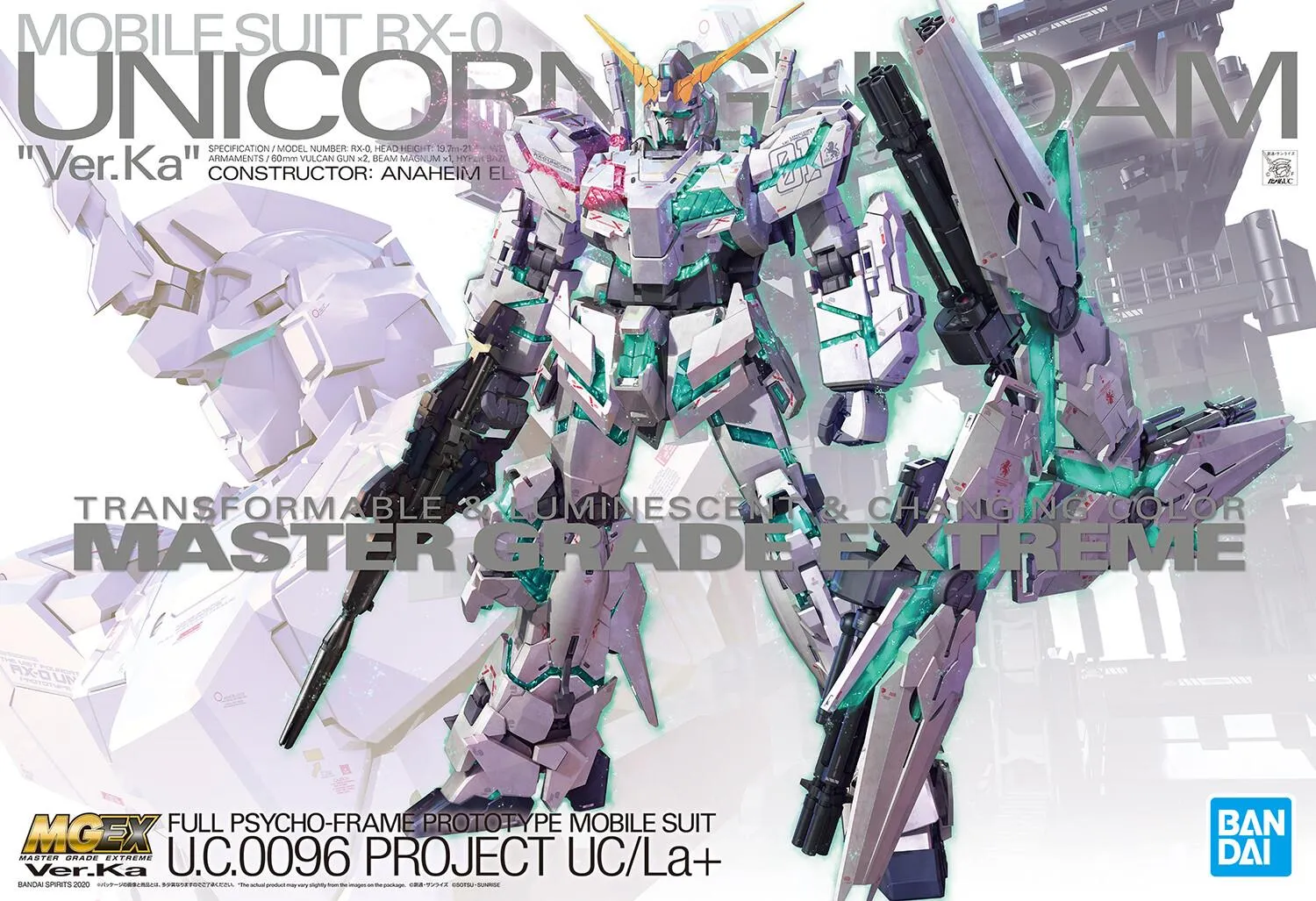 Gundam: Unicorn Gundam ver. Ka MGEX Model Eco Friendly