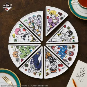Character Display Convention Exclusive ICHIBAN KUJI JOJO'S BIZARRE ADVENTURE - GOLDEN WIND - J PRIZE - PIZZA PLATE Complete Set 8 Types