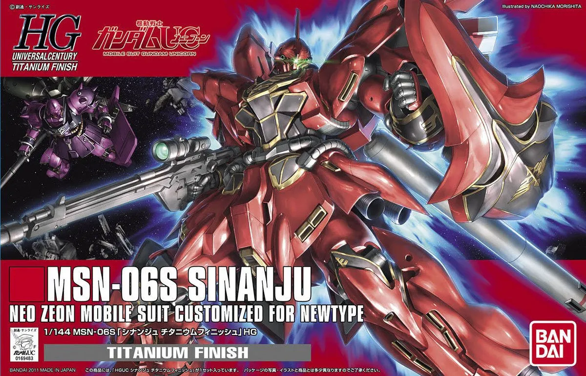 Anime Toy Gundam: Sinanju Titanium Finish HG Model
