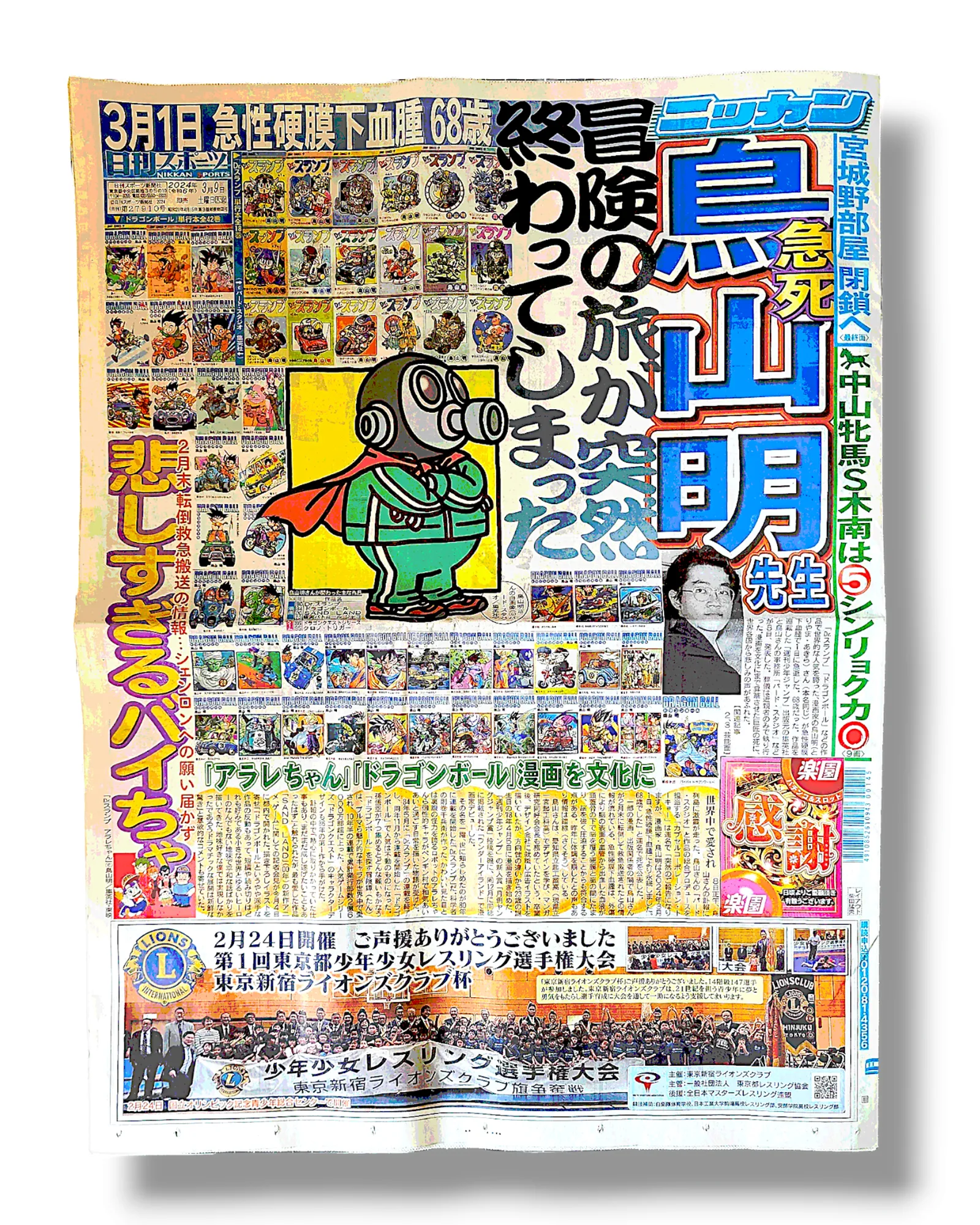 Media Attention Gaming Model NIKKAN NEWSPAPER - AKIRA TORIYAMA TRIBUTE
