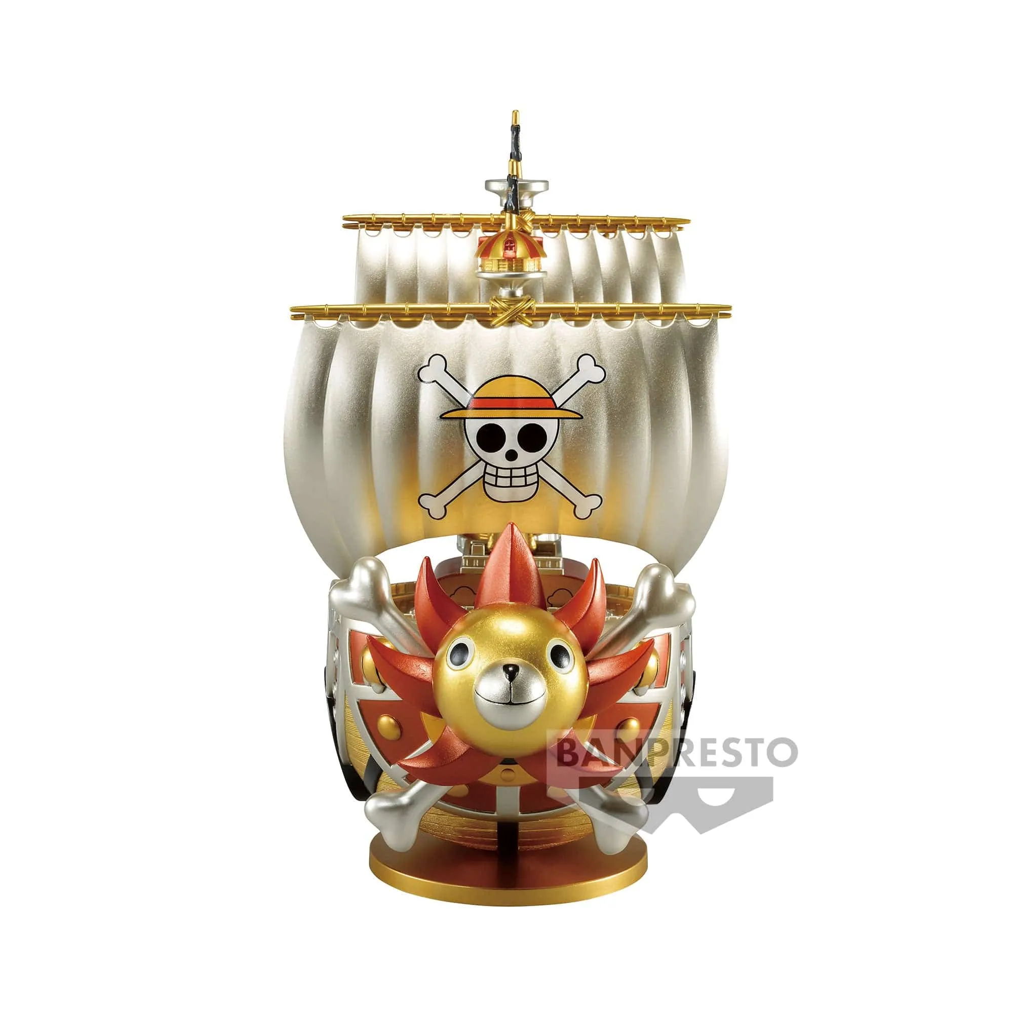 ONE PIECE MEGA WORLD COLLECTABLE FIGURE SPECIAL !! GOLD COLOR - THOUSAND SUNNY Retail Package Limited Decor