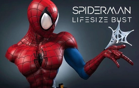Customizable Toy Gift Bundle Spiderman BLUE/RED 1:1 Lifesize Bust (DISPLAYED)