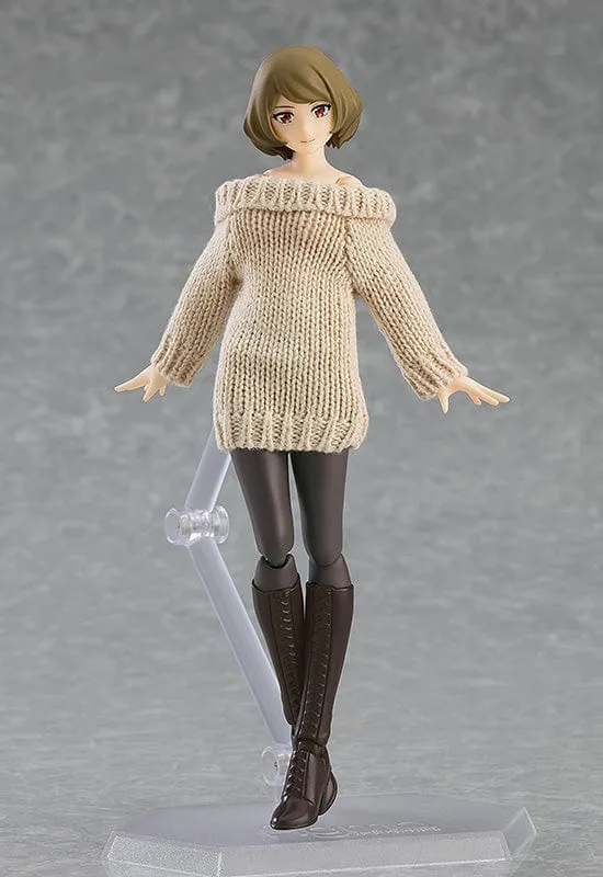 Bathroom Accent 574 figma Female Body Chiaki with Off the Shoulder Sweater Dress