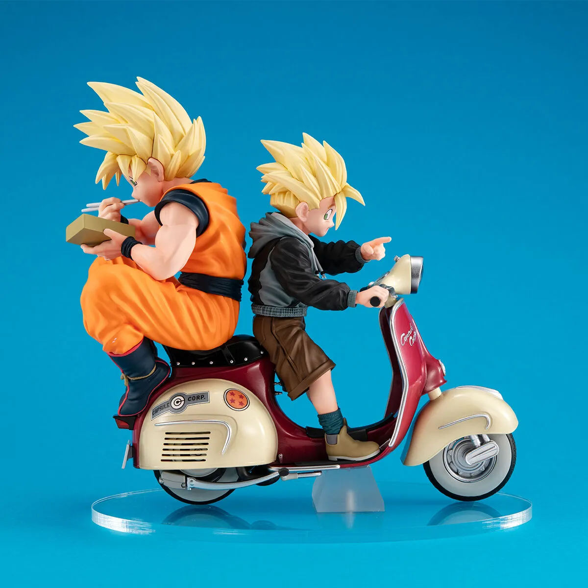 Dragon Ball Z Figure Real McCoy EX Super Saiyan Son Goku & Super Saiyan Son Gohan & Bike Premium Merchandise Metal Craft