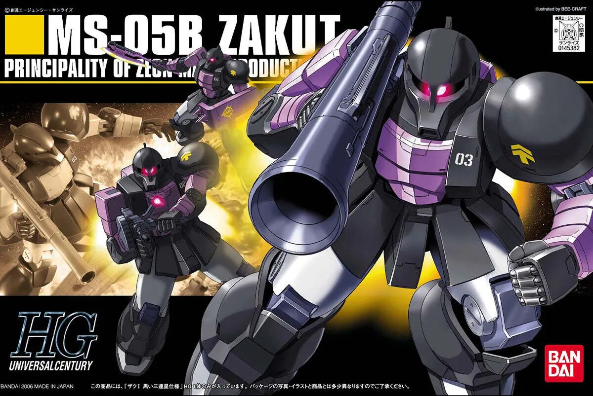 Gundam: Zaku I Black Tri Stars HG Model Adult Collectible Cult Classic