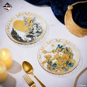 Tiny Individual ICHIBAN KUJI KINGDOM HEARTS -LINKING HEARTS- D PRIZE - GLASS PLATE SET 2 Pcs